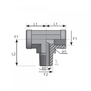 Tee Adapter fixed female BSPP – male BSPT – fixed female BSPP. (TFFG..MGK..P)